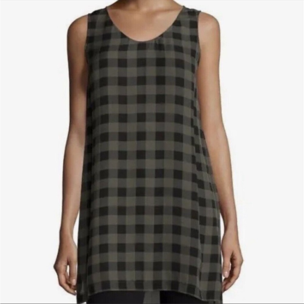 Eileen Fisher Olive & Black Buffalo
Plaid Tunic